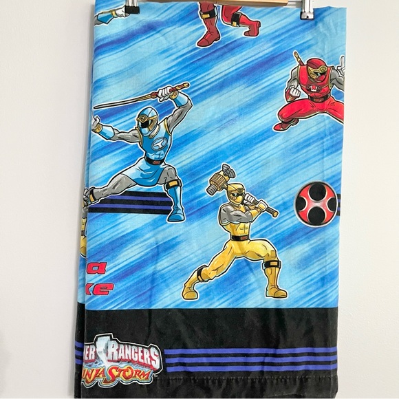 Vintage Power Rangers Ninja Storm Ninja Strike Flat Twin Bed Sheet Kids Clean - Picture 3 of 7
